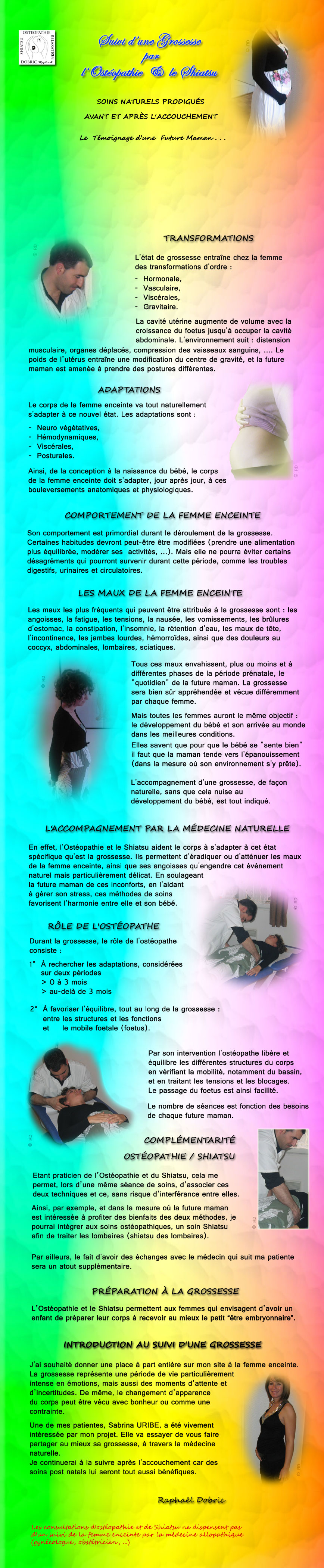 Suivi d'une grossesse : Introduction de Raphaël Dobric, thérapeute Ostéopathie & praticien Shiatsu.