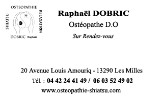 Carte de visite et slogan du Thrapeute Raphal Dobric